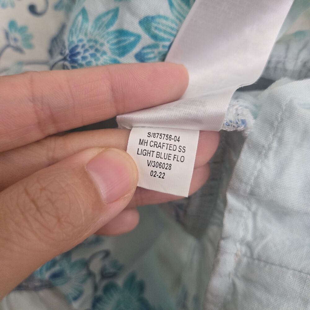 Old Navy Puff Sleeve Floral Printed Mini Swing Dress Size M Blue White Summer - Picture 12 of 12